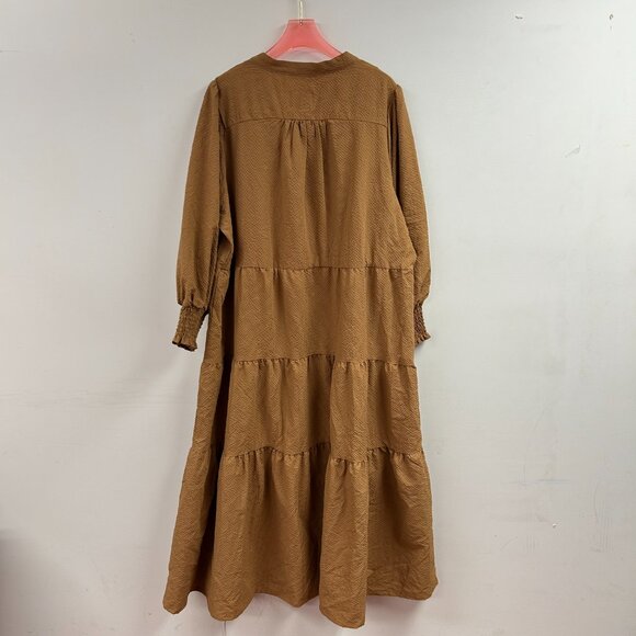 Textured Tiered Midi Dress - WK0483 - Picture 2 of 2